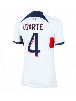 Billige Paris Saint-Germain Manuel Ugarte #4 Bortedrakt Dame 2023-24 Kortermet
